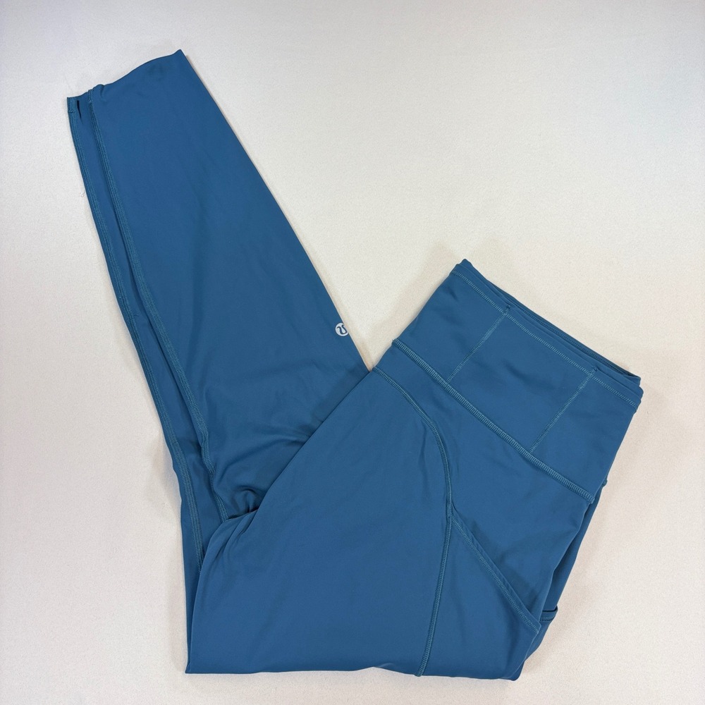 Lululemon Fast and Free Tight 28 Women 12 Blue Brushed Nulux Running Workout
